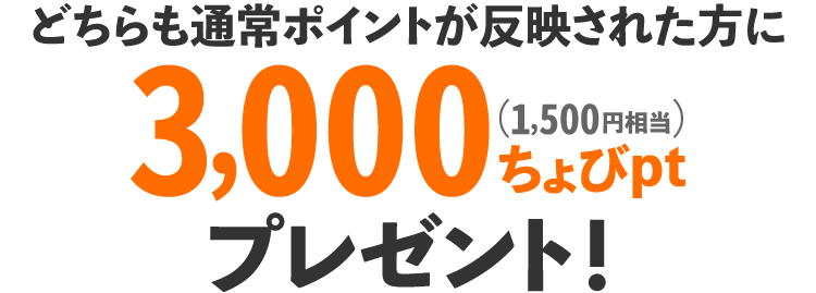 3,000ちょびポイントプレゼント